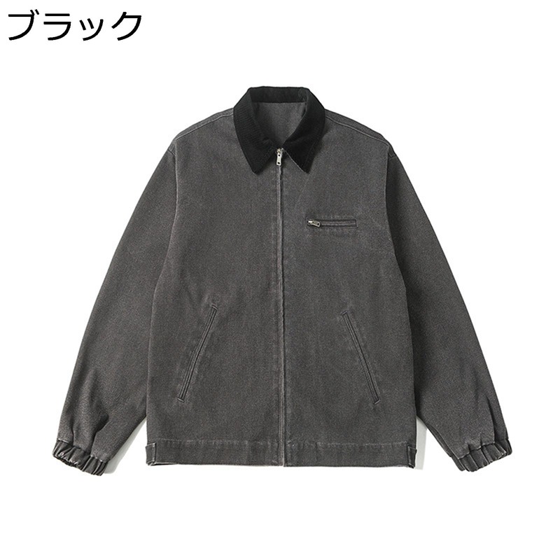 メンズ ワークジャケット ジャンパー カジュアル 作業 ビジネス ゆったり 防風 春 秋 ジップアップ ブルゾン カッコイイ 無地 クラシック コート アウトドア 通勤 通学