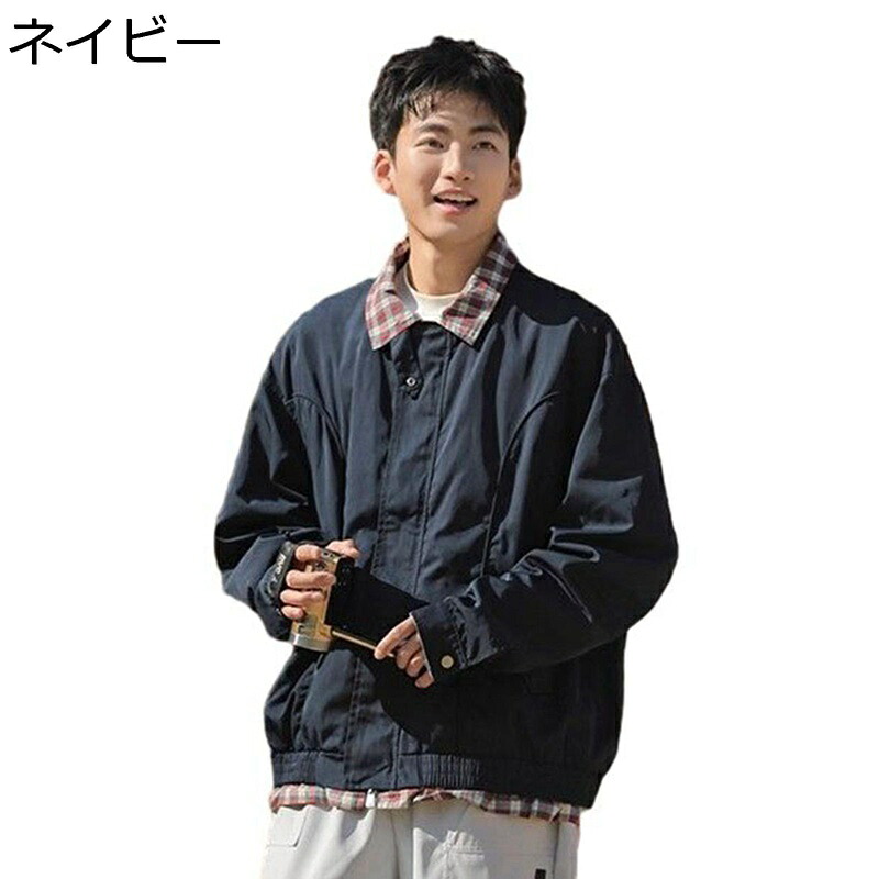 ワークジャケット メンズ 折り襟 アウター アウトドア 作業 カジュアル 男女兼用 ジャンパー 薄手 防寒 防風 ジップアップ オシャレ ゆったり コート デイリー キャンプ
