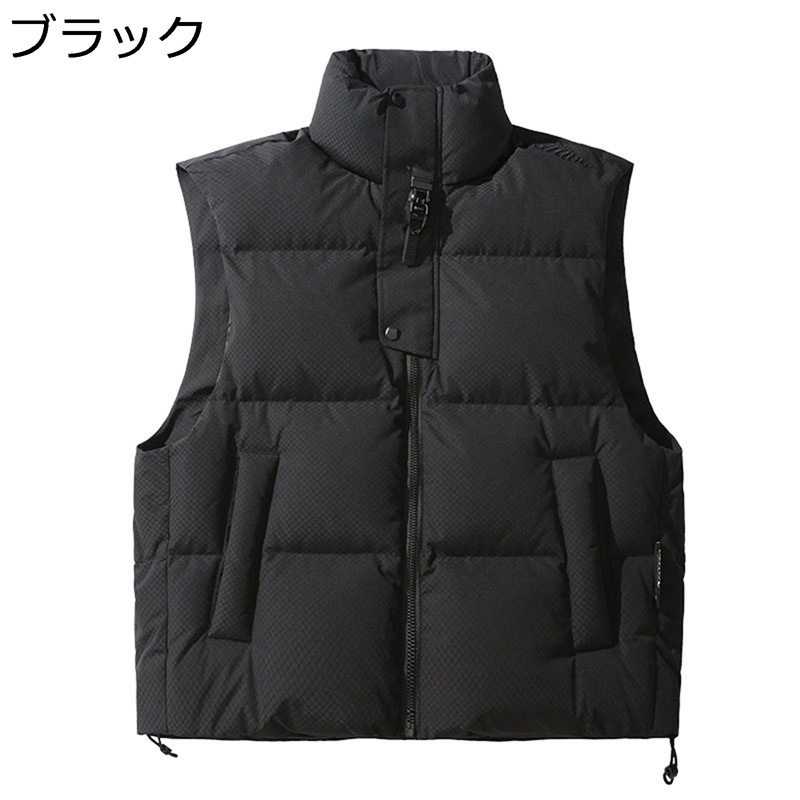 ダウンベスト メンズ 冬服 軽量 立ち襟 ノースリッブ 中綿 暖かい 厚手 アウトドア おしゃれ カジュアル ポケット付き スタイリッシュ シンプル アウター ビジネス 日常着用｜ショップ郷上