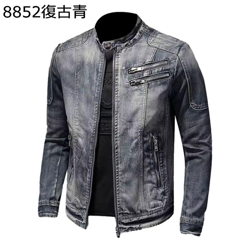 メンズ デニムジャケット Gジャン ファスナーポケット ジップアップ 大きいサイズ バイク ジャンパー スタジャン 秋着 冬服 ブルゾン コート防風 防寒 カジュアル カッコイイ アウター 快適 柔らかい