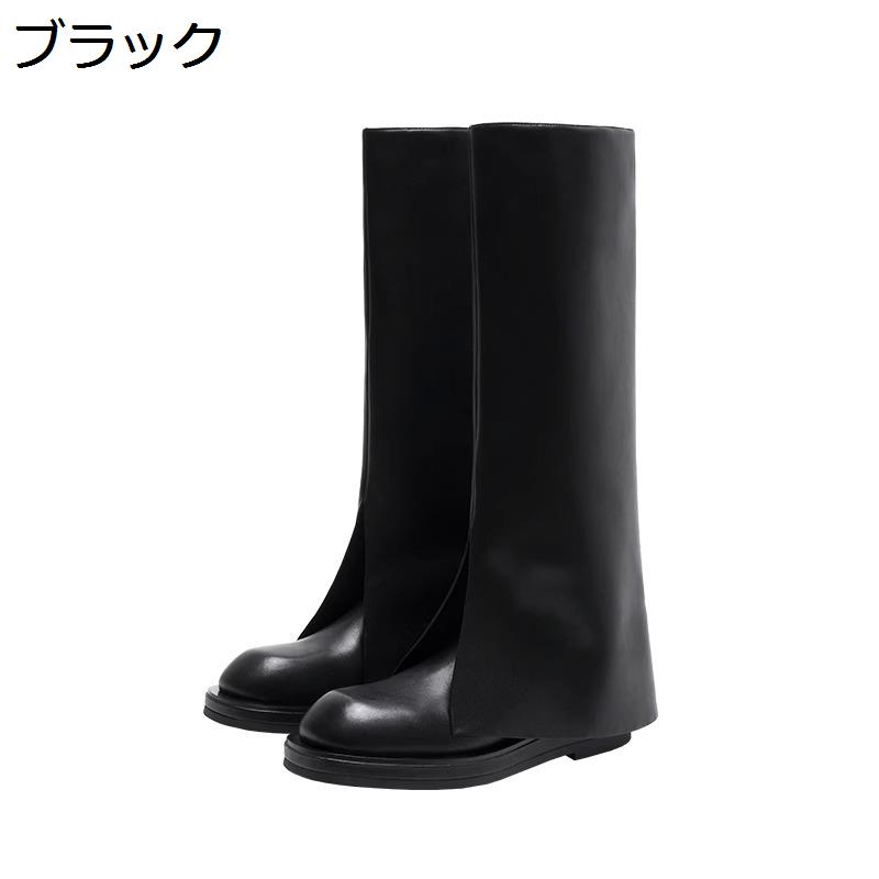 ロングブーツ 22.0-26.5cm 本革 ジョッキーブーツ レディース 4cm 長ブーツ レザー 大きいサイズ カバー 純色 秋冬着 美脚效果 軽量 ローヒール 太ヒール 高筒 コンフォート ファッション 滑りにくい お呼ばれ