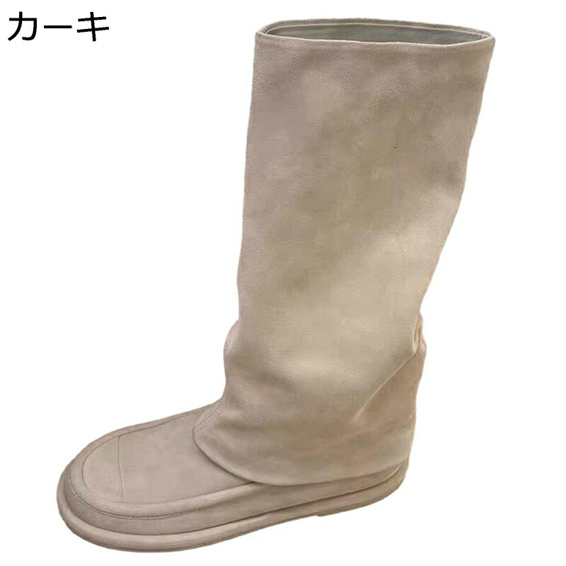 膝丈 ロングブーツ 厚底 レディース 乗り馬ブーツ 袴用 秋冬 ゆったり 無地 足細 安定した感 スエードクロス プラットホーム 防滑 ゴムソール 脱げない 軽さ 女子らしい コーデ コスプレ 心地好い 長靴