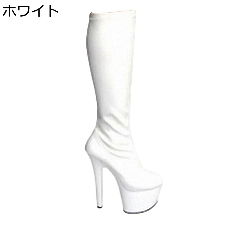ロングブーツ 15CM ハイヒール 長靴 膝丈 レディース クリアソール プラットフォーム ストレッチブーツ 足細 大きいサイズ 落ちにくい おしゃれ 定番 クラシック 秋冬 防滑 パーティ 舞台用|ショップ郷上