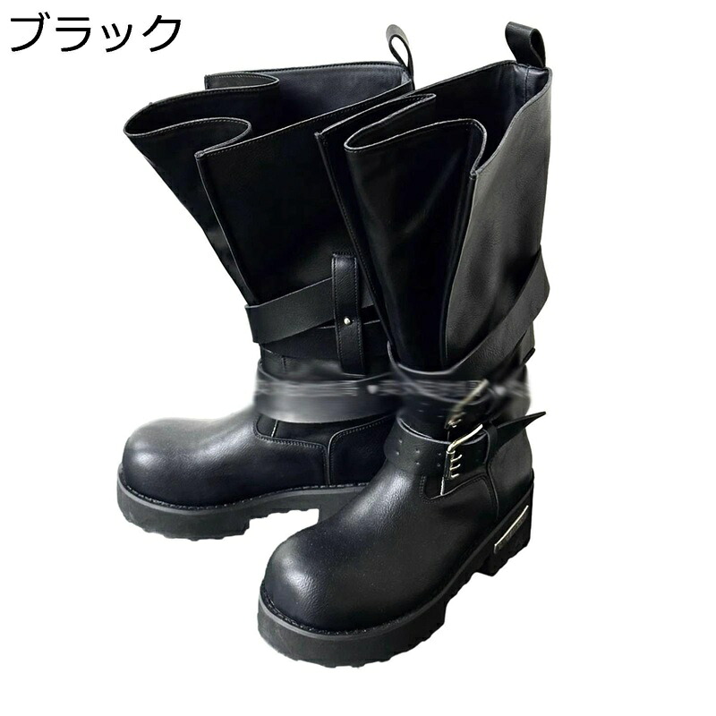 厚底 ロングブーツ 長靴 レディース 乗馬 ジョッキーブーツ ゆったり筒幅 バイク系 筒周りワイド 足細 細身 パンク 膝高 歩きやすい 大人 フェミニン 秋冬 防水 防滑 パーティ ストリート｜ショップ郷上