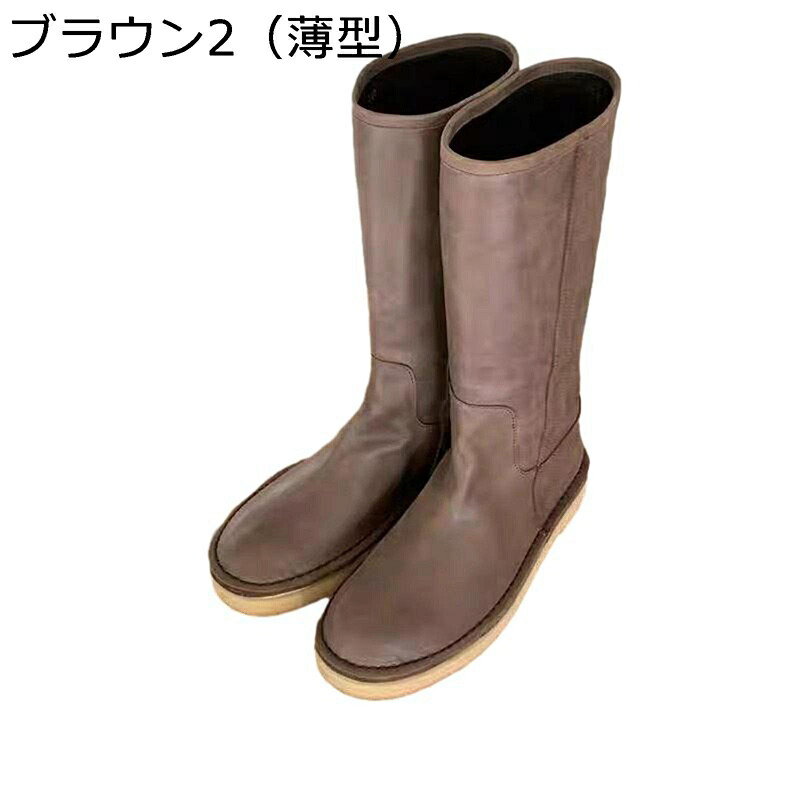 ロングブーツ 高筒 レディース 袴用 ジョッキーブーツ フラット ゆったり筒幅 痩せ効果 軽量 履きやすい レザー 膝丈 幅広 韓国 アメカジ 秋冬 防水 防滑 カジュアル 通勤 フォーマル オフィス