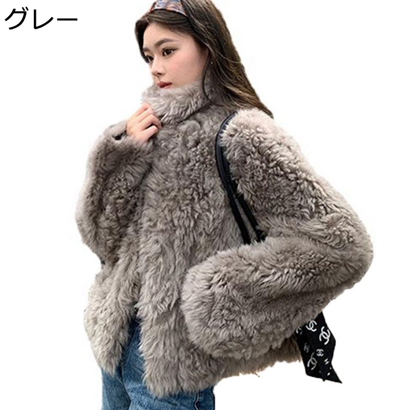 毛皮コート ショート フェイクファージャケット レディース 立ち襟 アウター フリース 防寒 防風 ふわもこ カーディガン 女性っぽい ゴージャス 冬着 買い物 カジュアル お出かけ｜ショップ郷上 11,749円