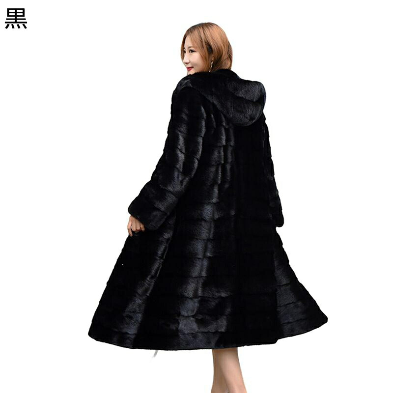 大きいサイズ 毛皮コート ロング丈 フェイクファージャケット レディース ファーブルゾン ゆったり 秋冬服 防寒着 保温 ビッグシルエット もこもこ エレガント アウトドア 街着 シンプル