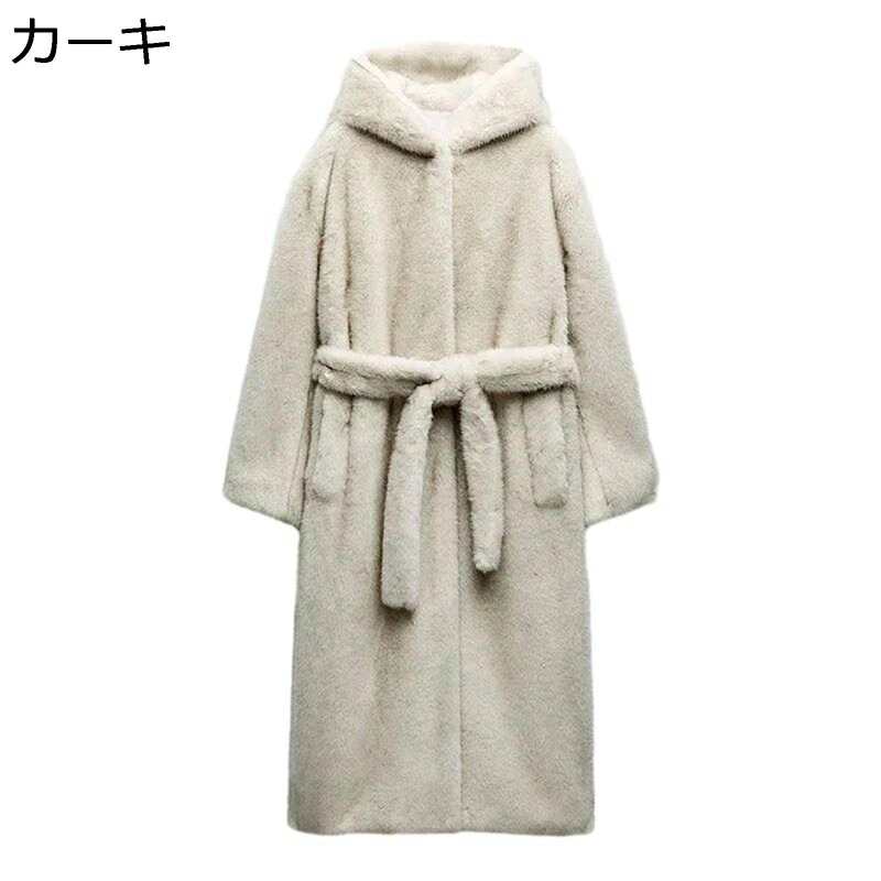 フェイクファージャケット 毛皮コート レディース ロング丈アウター 欧米風 シンプル エコファー 保温 防風 優雅 ふわもこ 毛皮ブルゾン 体型カバー 冬物 ファッション 普段着 ストリート