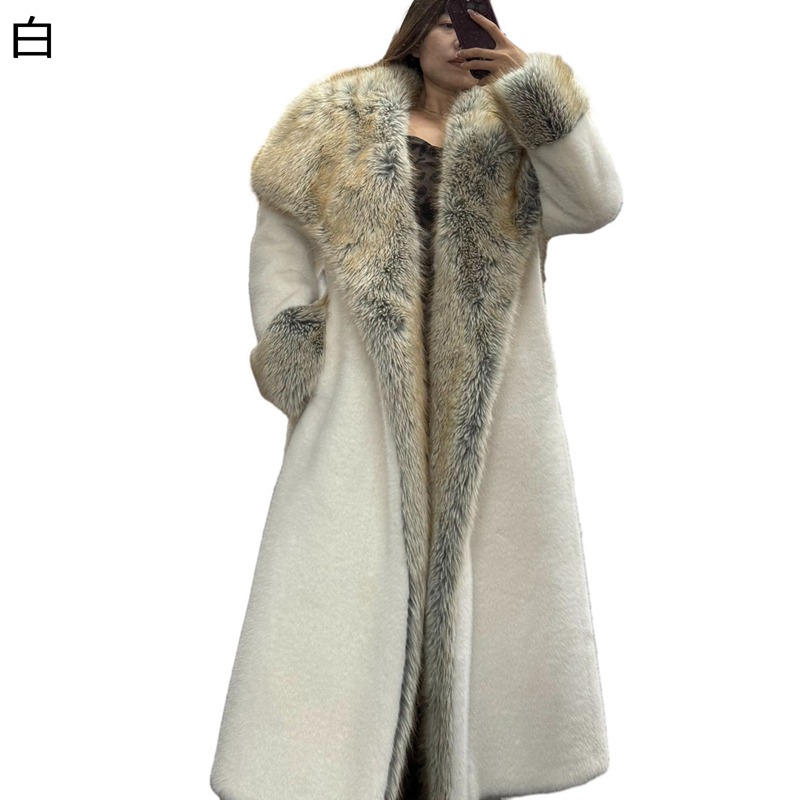 毛皮コート レディース ロングアウター フェイクファージャケット シャギー 防寒 保温 ふわふわ 毛皮ブルゾン 暖かい ゴージャス 贅沢感 無地 秋冬服 カジュアル モード系 ストリート 外出
