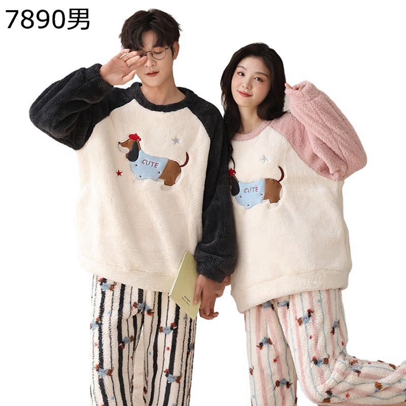 ペア パジャマ 夫婦 ルームウェア 冬 丸首 プルオーバー 動物柄 かわいい 暖かい 冷え対策 上下セット レディース メンズ 速乾 結婚祝い 普段 ギフト 柔らかい 長袖 肌触り良い カジュアル