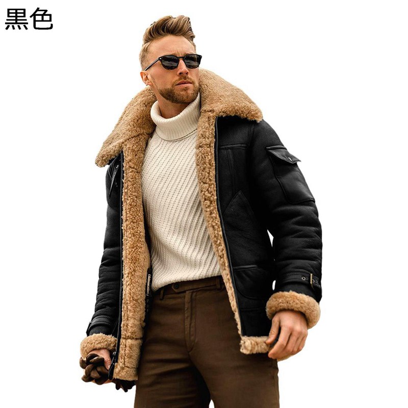 メンズ ボアジャケット エコ革ジャン レザージャケット S-5XL 厚手 合皮 裏起毛 冬服 ミドル丈 防寒コート 大きいサイズ 裏ボア ジッパー 秋着 防風防雨 保温 防寒 保温 暖かい ウィンター