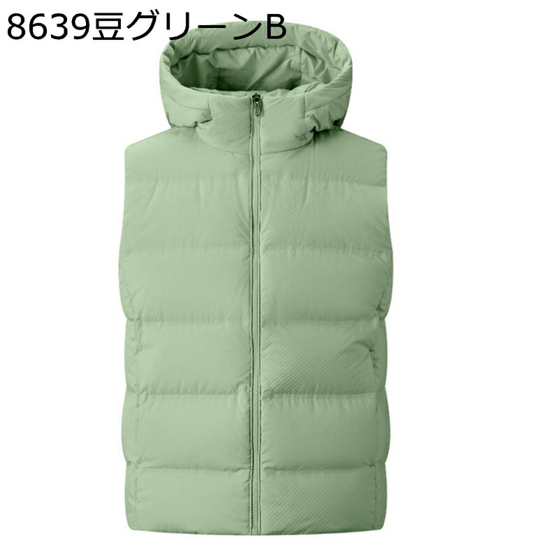 ダウンベスト 90ダウン フード付き レディース パファーベスト メンズ ユニセックス ダウンアウター 冬服 ゴルフ アウトドア 無袖コート 暖かい 保温 ファスナー付き 撥水 立ち襟 チョッキ 上着 快適 耐久性