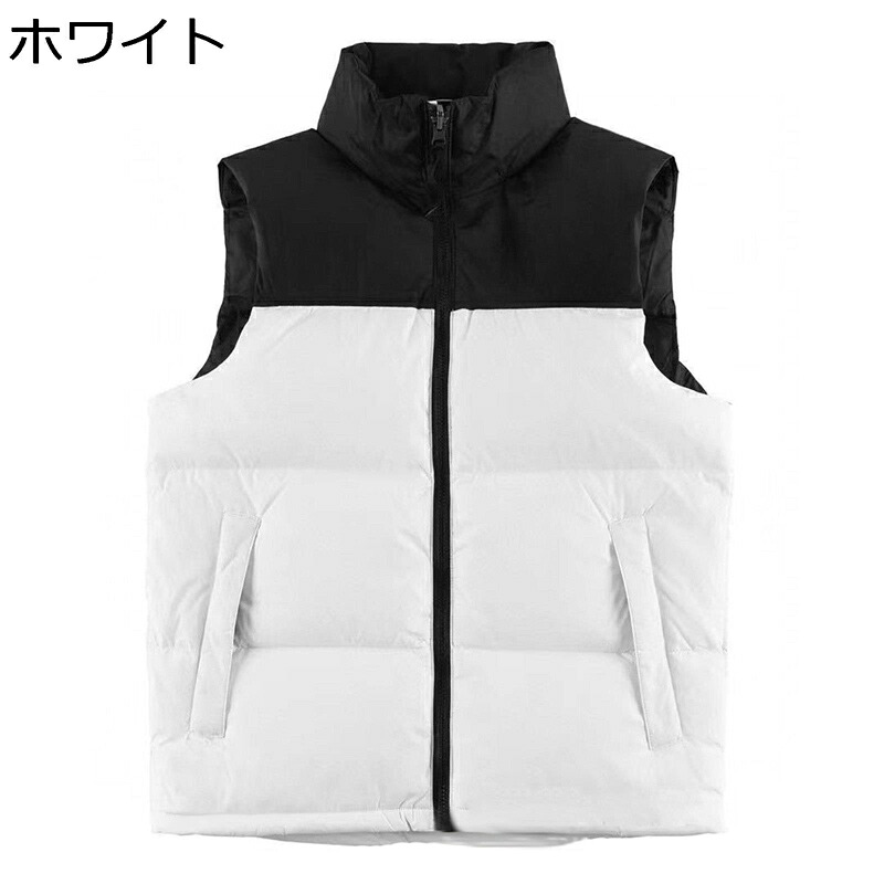 ダウンベスト パッチワーク 配色 アウター パファーベスト メンズ レディース ノースリーブアウター フルジッパー 秋冬服 襟付き ウルトラライト 保温性 防撥水 防寒着 釣り 上着 トラベル 運動 バイク|ショップ郷上