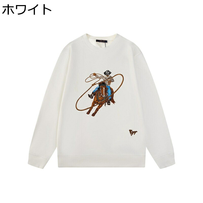 ゆったり 長袖 丸襟 メンズ 刺繍 パーカー トレーナー Tシャツ ヴィンテージ デニム風 プルオーバー 春秋冬服 長袖トップス 襟なし ユニセックス 快適 透気 軽量 おしゃれ 男女兼用 私服
