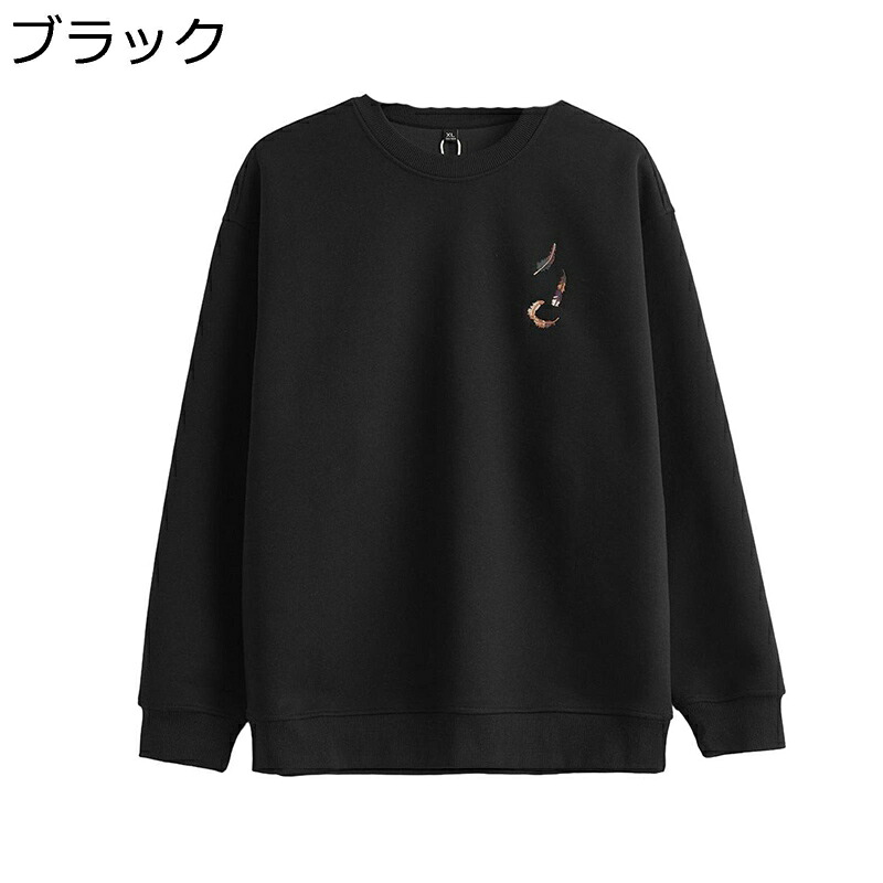 M-4XL 調教師 流汗 メンズ 労働者の一団のど頚 秋服 冬服 刺しゅう 葉柄 プルオーバー パーカー ティーシャツ トップス 丸首 アウター 第一義的 格好のいい 耐摩耗 ホンブルグ帽 流汗 サイクリング 通い通学
