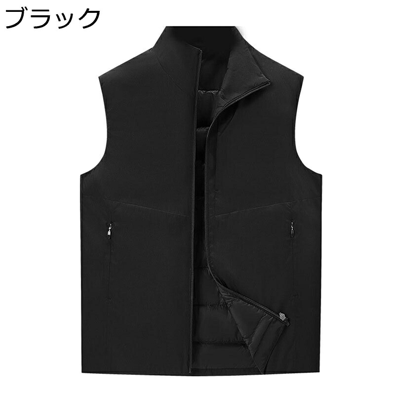 ダウンベスト メンズ ノースリッブ 秋冬 大きいサイズ ソリッドカラー カジュアル スポーツ アウトドア スタンドカラー 軽量 保温性 厚手 防寒性 暖かい 通勤 通学 入社式 デイリー｜ショップ郷上
