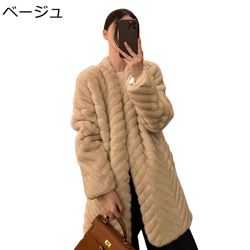 レディース 毛皮コート ハーフ丈 フェイクファー ボアジャケット ファーアウター 保温 あったか ふわもこ カーディガン ゆったり 秋 冬服 デイリー 普段着 仕事 お出掛け|ショップ郷上