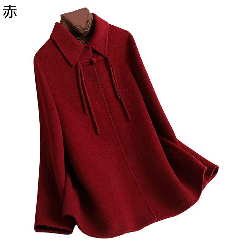 ラシャコート ウール100 チェスターコート レディース トレンチコート チャイナボタン 折り襟 秋着 冬服 ジャケット ミドル丈 きれいめ 体型カバー ルーズ カジュアル おしゃれ 防寒