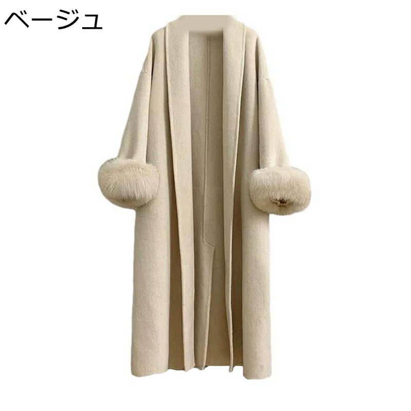 チェスターコート ウールコート ロングコート レディースファー袖 アウター 秋冬服 着痩せ ジャケット トレンド ファッション 韓国風 街着 日常 通勤通学 オフィス|ショップ郷上