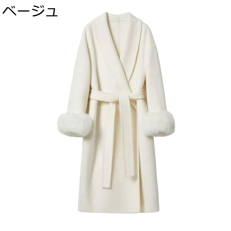 羊毛厚地の外套 稲荷襟 胴締め チェスターコート レディース トレンチコート 秋着 冬服 ロング上衣 好いたらしい 体型覆いかぶせる ゆる感 心地好い 今めかしい 防寒服 通い通学 日常 普段着