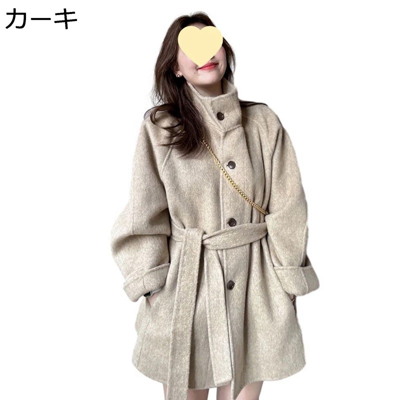 チェスターコート ラシャコート ウール レディースミモレ丈 ベルト ミドル アウター 秋 冬 体型カバー ジャケット 流行 トレンド おしゃれ 旅行 日常 オフィス