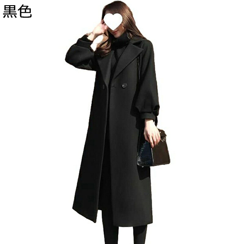 レディース チェスターコート ラシャコート トレンチコート ブラック 黒 大きいサイズ ベルト付き 体型カバー 着痩せ カジュアルアウター 簡約 ルーズ ジャケット 秋冬服 ファッション シンプル 韓国風