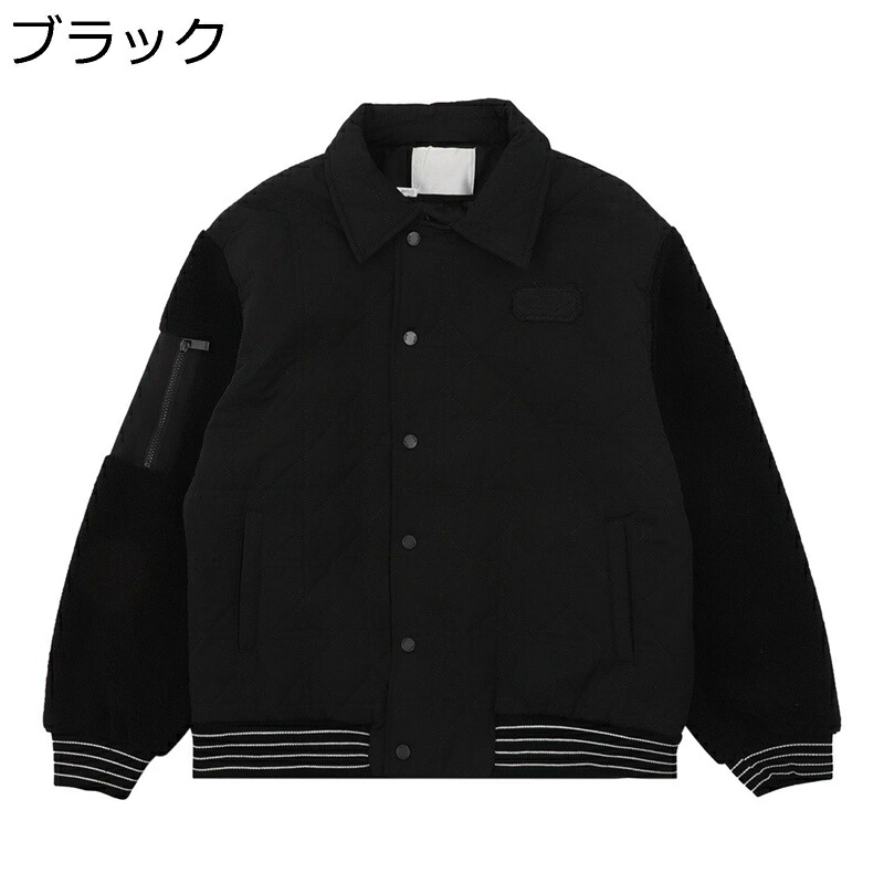 上衣 上衣 メンズ 中綿 黒いこと フリース 長袖 ボア リバーシブルカラー あったかい 外回し 生あたたかい もこもこ 普段着 防寒服 カッコ好いたらしい 心地よい 通学 旅する 通い 外回し メンズファッション-コート・ジャケット