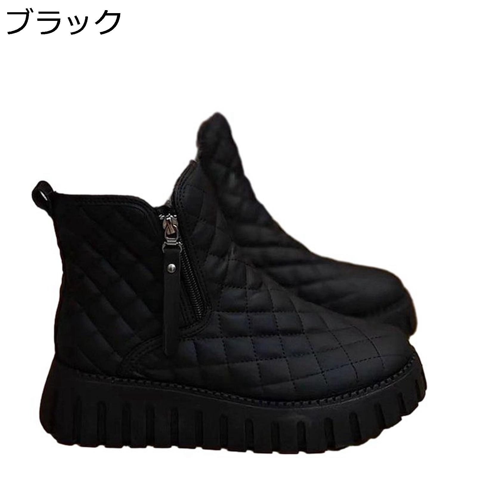 レディース スノーブーツ ショートブーツ ミドルカット 冬用 サイドジップ 中ボア 雪遊び 防寒 滑り止め 綿靴 履きやすい 軽量 短靴 歩きやすい 撥水 スノーシューズ アウトドア スキー 雪道