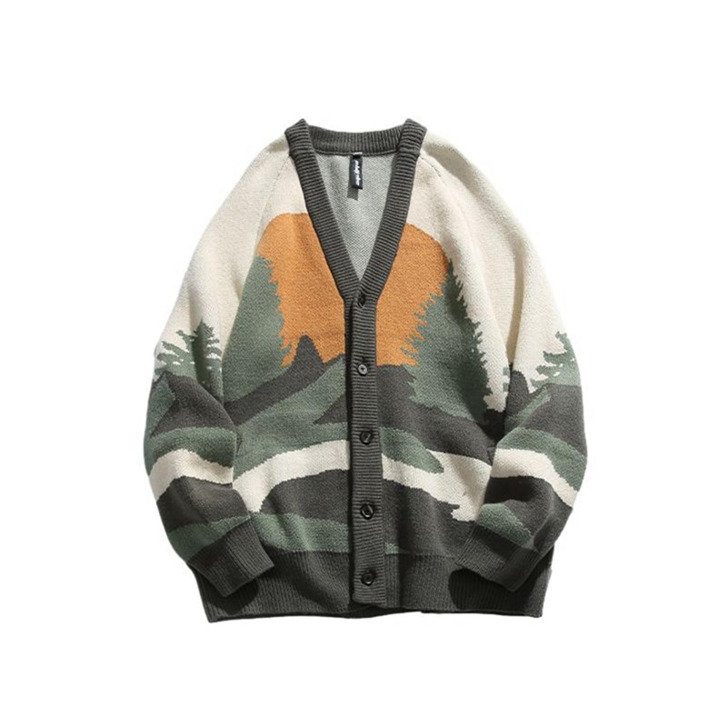 カーディガン メンズ m-2xl 景色柄 ニットコット 長袖 春 秋 冬服 レディース 男女兼用 Vネック ボタン アウター 毛玉しにくい 体型パカー 日系 復古 オーバーシルエット 軽量 紳士 オフ｜ショップ郷上 8,770円