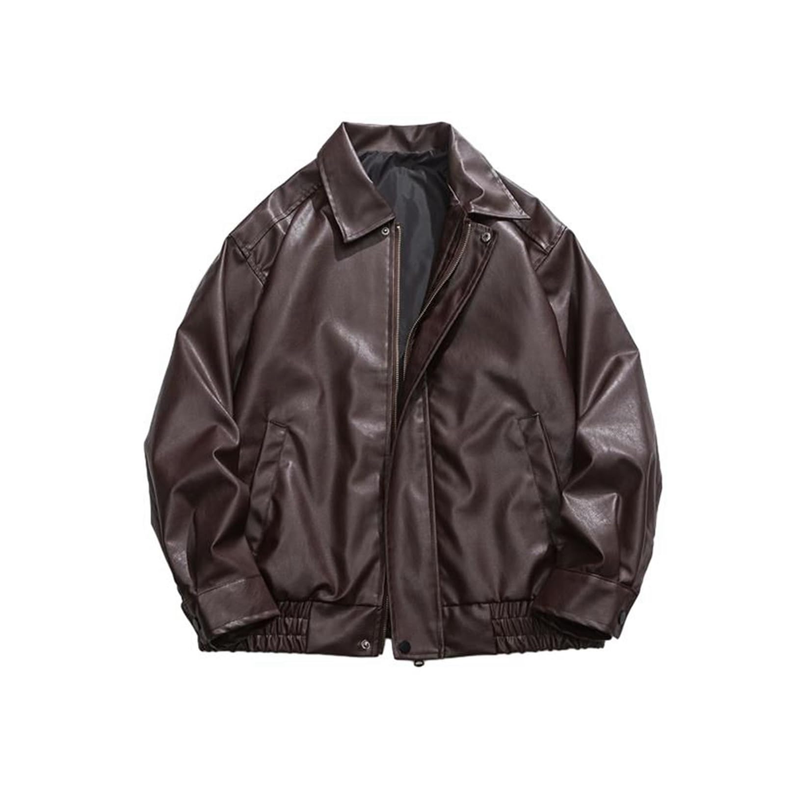エコ革ジャン メンズ ラライダースジャケット ショート 長袖 モトジャケット クールジャケット 折り襟 ジッパー アメカジ PUジャケット タイツ ユニセックス かっこいい アウター 春服 秋冬服｜ショップ郷上
