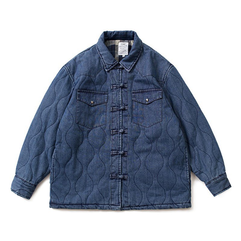 中綿ジャケット メンズ キルティング 綿服 冬 綿入り コート 厚手 デニムジャケット チャイナ服 冬服 あったか 防寒着 アウター 普段使い アウトドア 男女兼用 ゆったり エスニック