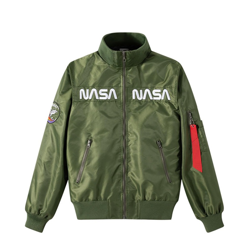 -1ジャケット メンズ エムエーワンジャケット 大きいサイズ ミリタリー アメカジ おしゃれ NASA レター刺繍 刺繍ワッペン フライトジャケット 防風防寒 ジャンパー カジュアル ストリート ブル