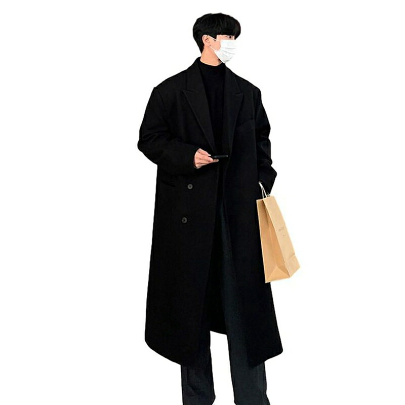 メンズ チェスターコート オーバーコート トレンチコート ラシャコート 膝下 ロング丈 春服 秋冬服 韓国風 無地 スタイリッシュ ビジネス 暖かい 厚手 寒さ対策 男性 コーディネート
