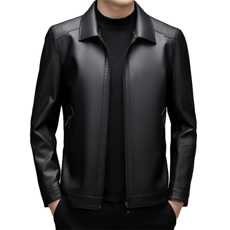 本革ジャケット メンズ ラムレザー ライダースジャケット 革ジャン レザージャケット リアルレザー 本革コート 秋服 秋 秋冬 無地 ビジネスジャケット 紳士 ステンカラー 防風 防寒 保温