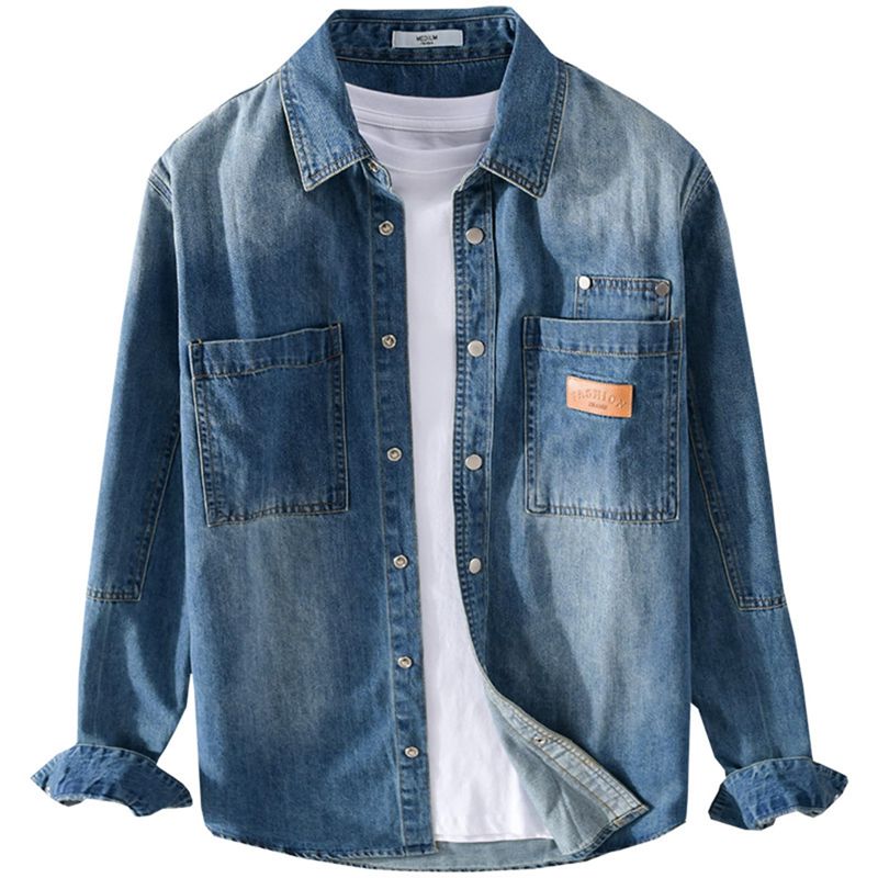 デニムシャツ メンズ 長袖 ジャケット カッコイイ ファッション ストリート トップス アウター ハンサム カーディガン コンフォート 春秋 若者 デイリー お出掛け 普段着
