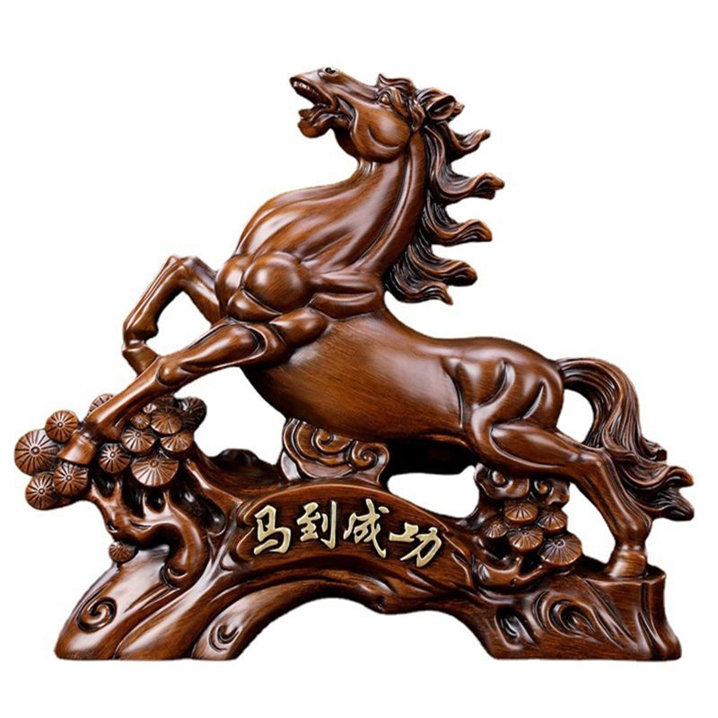 馬の置物 風水グッズ 置物 樹脂 干支 商売繁盛 成功祈願 幸運 十二支 風水アイテム 縁起物 本物そっくり 動物彫刻 クリエイティブ 干支飾り オブジェ 玄関 装飾品 工芸品 オフィス 贈り物 プレ