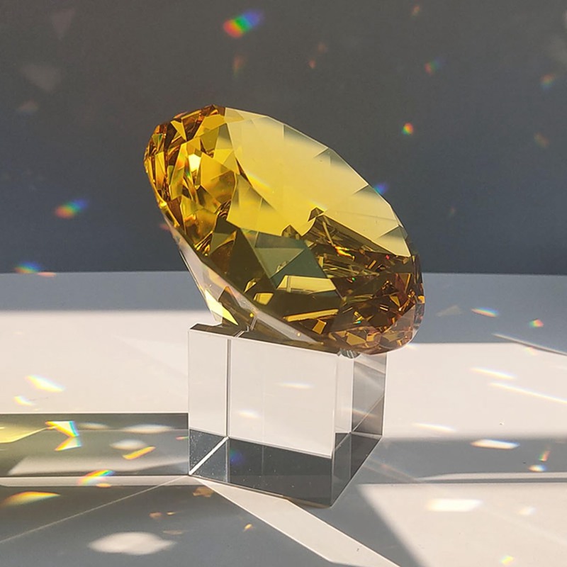 楽天市場】【Mサイズ/ダイヤカットガラス】宝石/ガラス置物/オーロラ