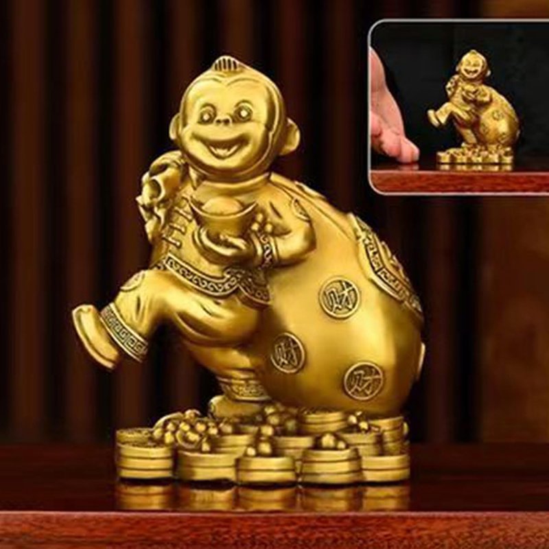 お金の猿 置物 干支 申猿 さる サル 銅製 干支 置物 寅 とら 風水グッズ お守り 開業のギフト 開運置物 縁起物 商売繁盛 風水動物 厄除け 風水グッズ 玄関 インテリア お守り 新年 開運グッ