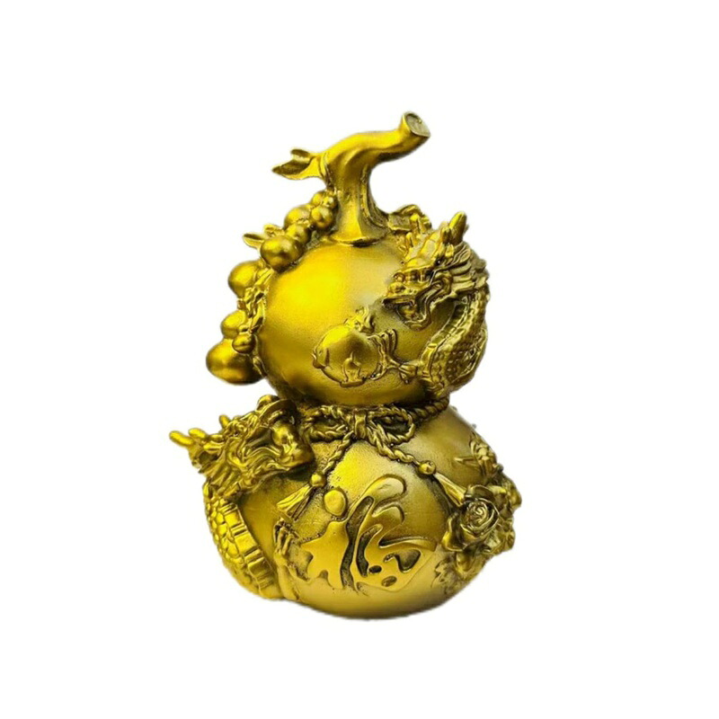 風水 龍 ナチュラル 瓢箪 ゴールド ひょうたん 銅製 本物のひょうたん 福運 縁起物 雑貨 風水グッズ 開運厄除 鎮宅 開運祈願 浄化 引っ越し 祝い リビングルーム 置物 ペンダント 装飾品 ラッ