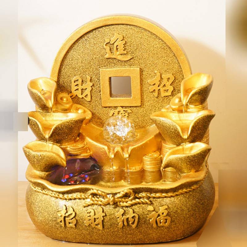 聚寶盆 飾りつけ ポリレジン 事務机いの一番吹き上げ 室内装飾卓上吹き上げ 脂吹き上げ ゴールド 回転運動水小魚海洋博物館 風水飾りつけ 富と仕合わせ 元宝 風水飾りつけ 縁起物 室内装飾 金運祈とう 仕合わせ 手当て 新年 差し上げ物 プレゼ