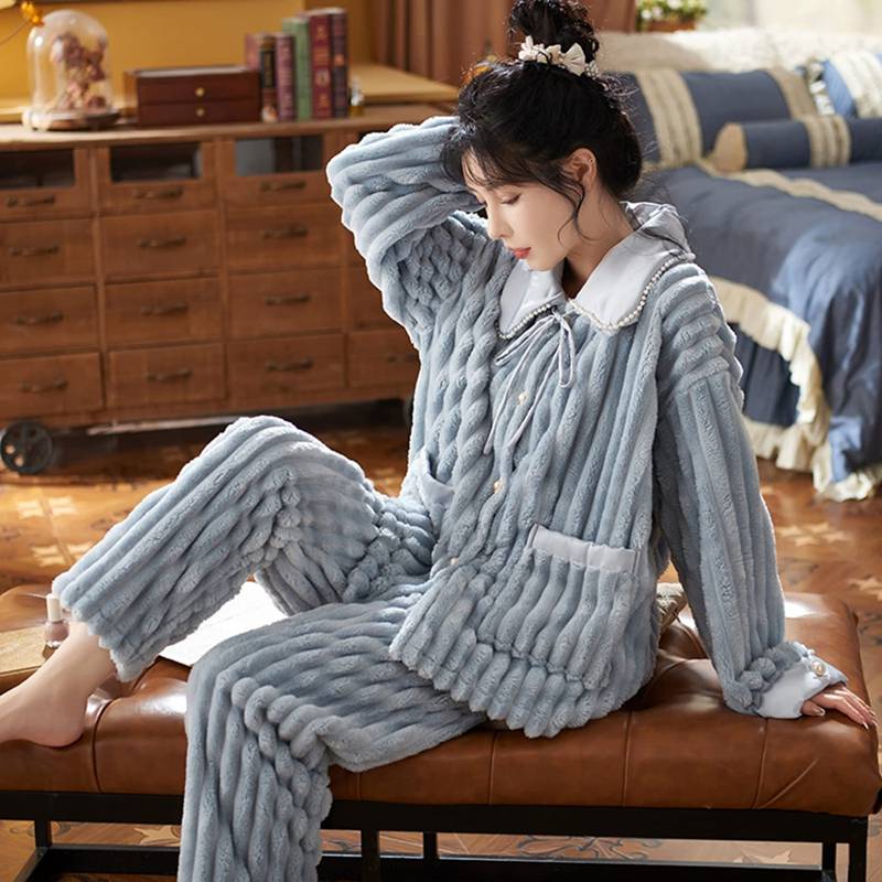 レディースパジャマ 便利服 昼寝着 ゆったり 春秋冬 ふわふわ あったかい 柔らかい 洗濯 前開き 二点セット もこふわ 厚手 大きい 着心地良い 肌触りがいい 寝巻き ルームウェア 部屋着 あったか