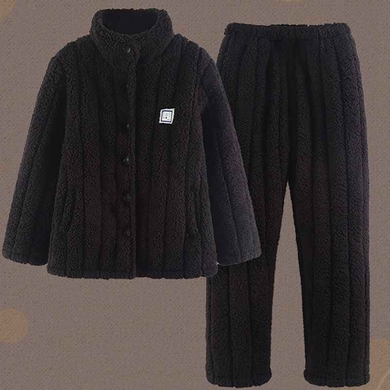 ルームウェア 秋 冬 もこもこパジャマ レディース 三重 厚手 前開き 上下セット コーラルフリース 寝巻き ボアフリース 部屋着 ふわもこ 暖かい ふわふわ 保温 発熱 厚地 快適 ふんわり 大きい