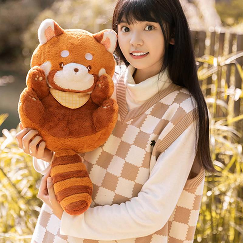 縫いぐるみ レッサーパンダ ぬいぐるみ くまお父ちゃん 毛の荒物 もこもこ 萌え だきまくら 添い寝 手あそび やわらかい 可愛らしい 手入らず心 ふわふわ 論なく論なく 臥榻御部屋 うしろ帯 赤ちゃん お生まれ落ちる日 赤銅色