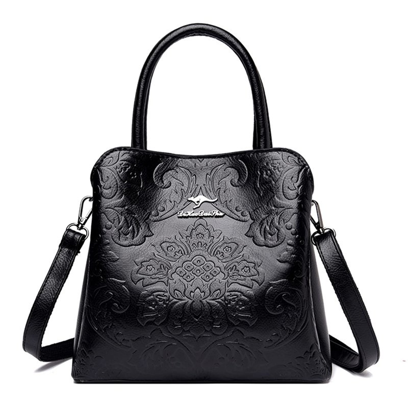 レディース トートバッグ 型押し ハンドバッグ 花柄 オシャレ ショルダーバッグ 2way 斜めがけバッグ ポシェット エナメル 婦人 肩掛けバッグ 底鋲付き 外出 マチ広 自立型 人気 機能性 パー