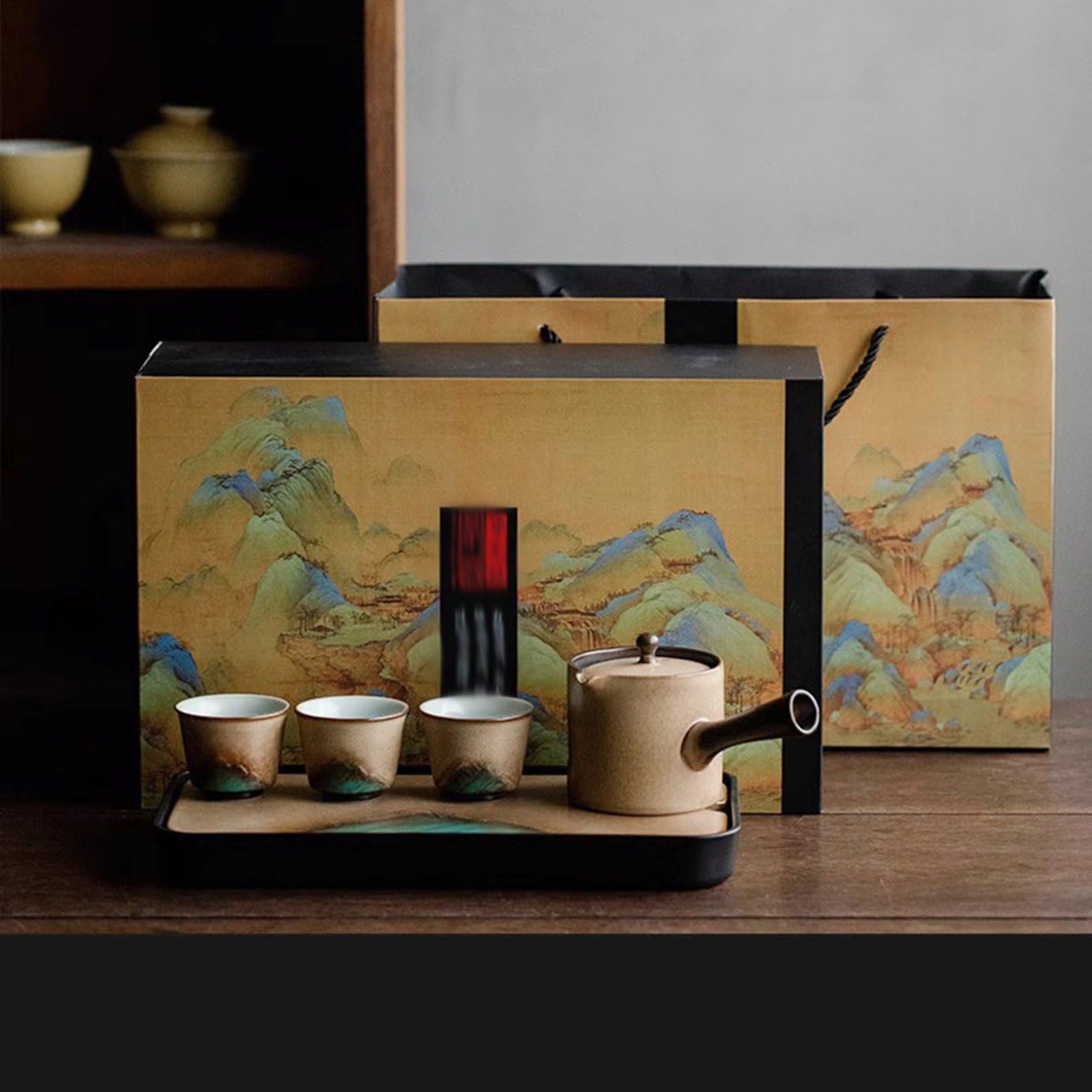 番茶器仕掛ける 旅する茶具 持ちはこぶ用仕掛ける 急須 茶器揃 陶磁 持ちはこぶ型 湯呑み仕掛ける 和風急須 茶台 携帯型 茶缶/茶筒 言い慣わし芸術品 日式 古典派音楽 出張用 執務室用 日常使い走り お出かけ用 身寄り用