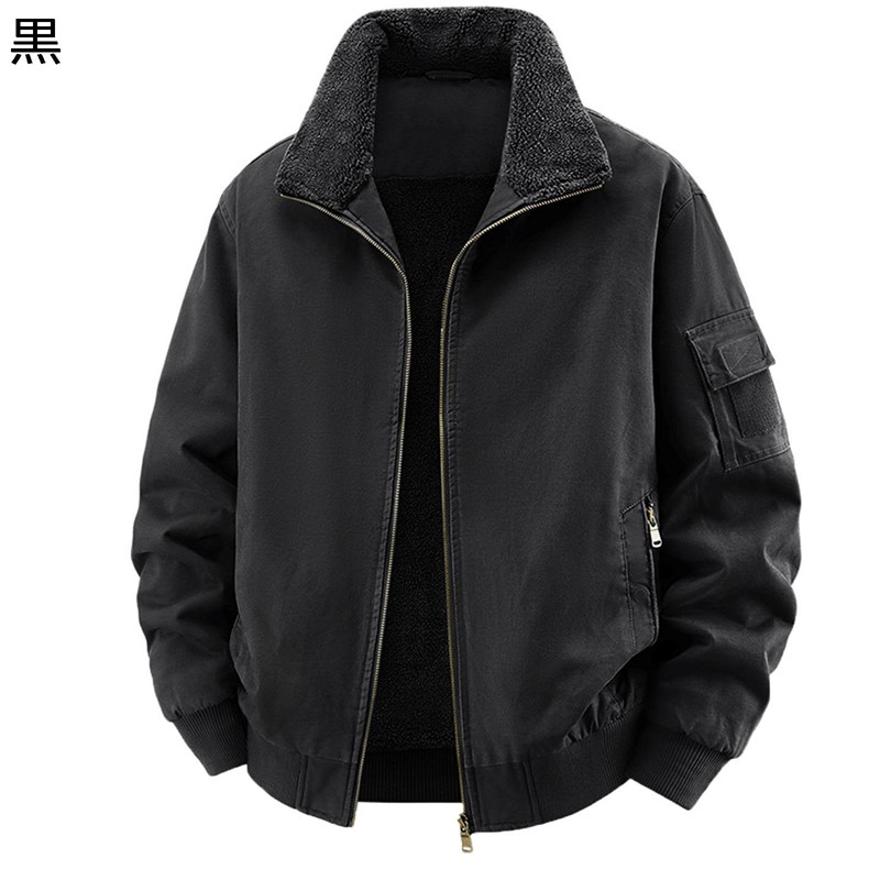 裏ボアジャケット 裏起毛アウター ボアブルゾン メンズ 冬服 あったかい 防風防寒 厚い カーゴウェア オーバーサイズ アメカジ シンプル 春 秋 冬 ウィンターコート 通勤通学 デイリー