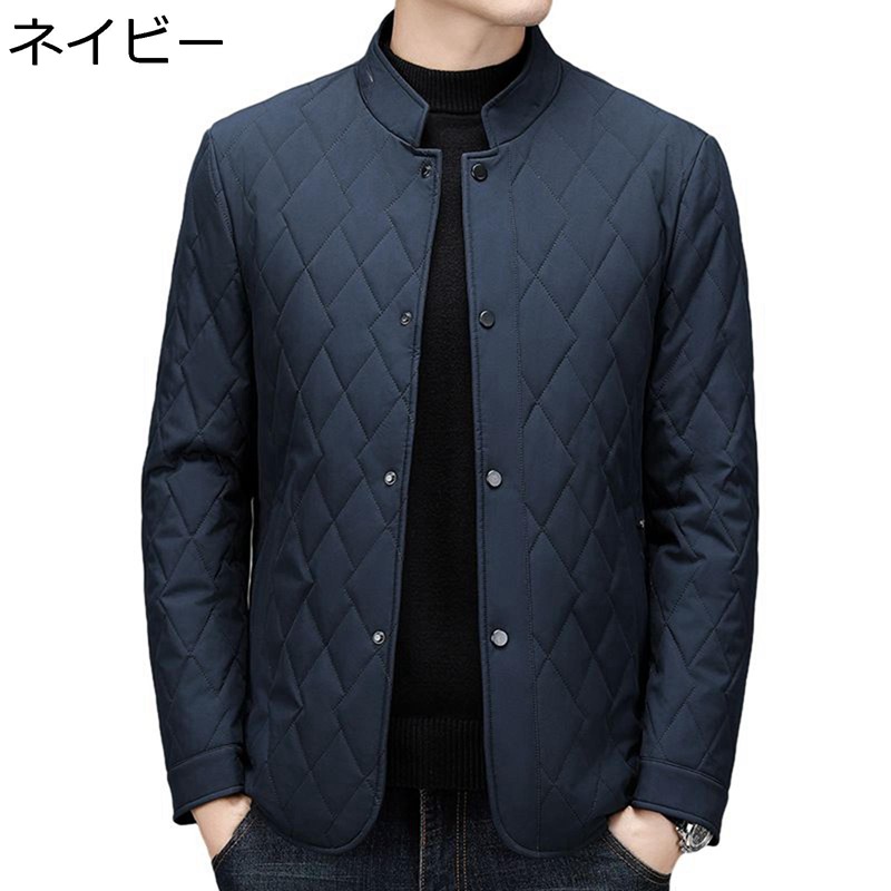 メンズ 中綿ジャケット 中綿入れコート ブルゾン 綿服 あったかい 秋 冬 ダウンアウター トップス ゆったり ライトアウター カジュアル ポケット付き 中年向け 高齢者 デイリー アウトドア｜ショップ郷上
