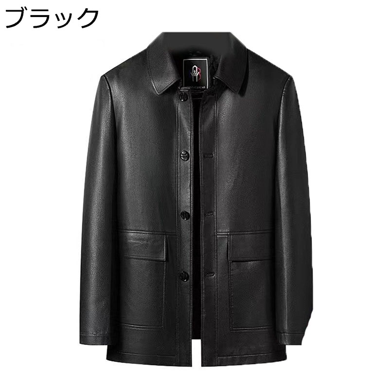 裏ボア レザージャケット メンズ 折り襟 B3バイクジャケット 長袖 ブルゾン 防寒防風 シンプル 防寒 厚手 パンク風 カジュアル バイク系 おしゃれ 軽量 おしゃれ 秋冬向け 大きいサイズ 男性