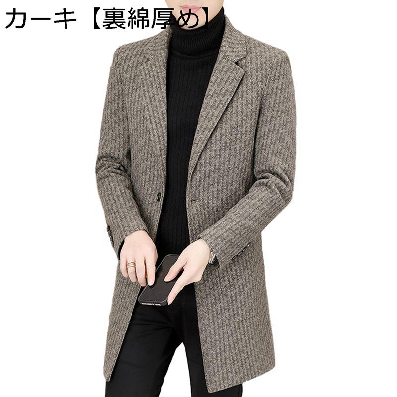 チェスターコート メンズ ロングジャケット ダスターコート 中綿 冬服 着痩せ 防寒着 保温 ウール 厚手 シンプル スーツ ビジネス 通勤 カジュアル 大きいサイズ 上着 トップス ファッション