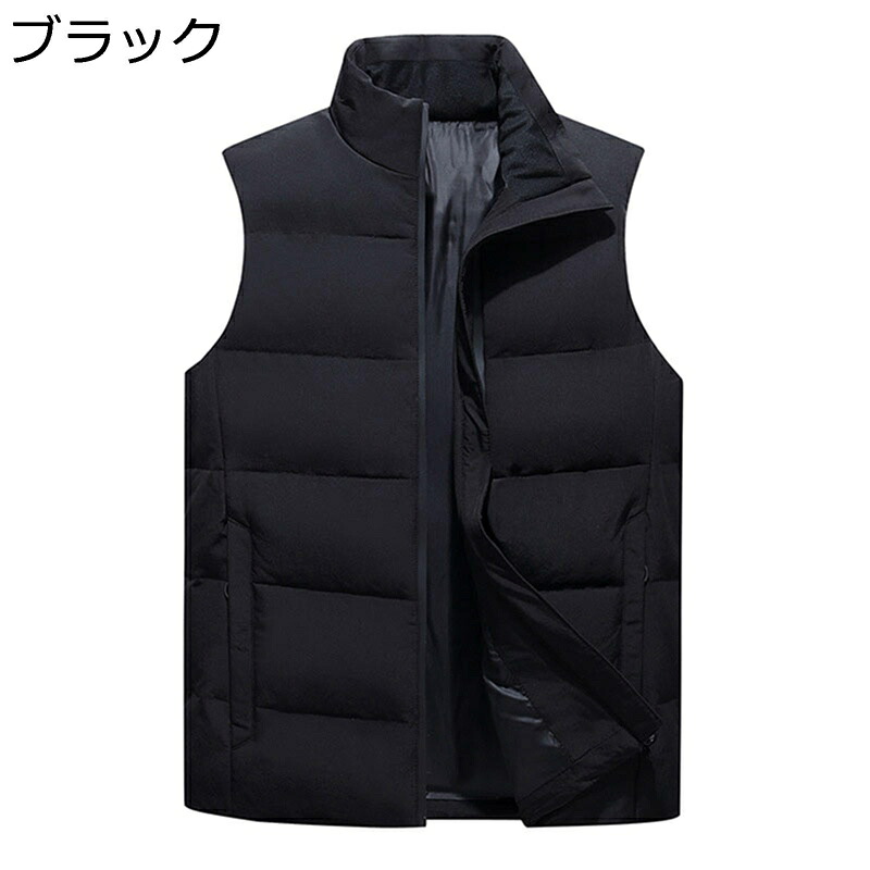 ダウンベスト ダウン入れ 軽量 防寒ベスト メンズ 秋 冬服 ゴルフ 無袖ジャケット 暖か 保温性 ファスナー付き ライトベスト 撥水 立ち襟 チョッキ アウター 快適 耐摩耗 普段用 ハイキン デイリー